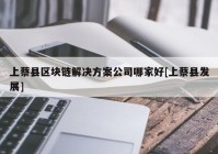 上蔡县区块链解决方案公司哪家好[上蔡县发展]